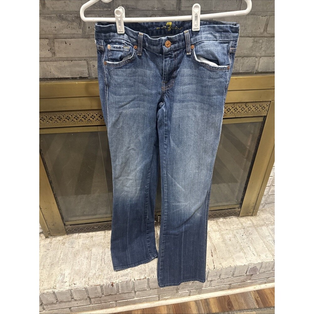 7 For All Mankind Women's Bootcut Medium Blue Wash Jeans Sz 28